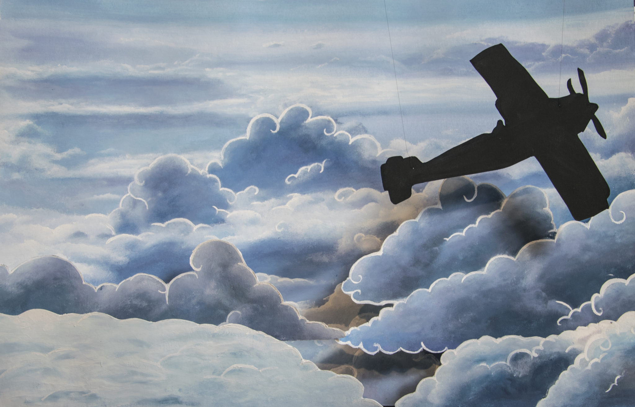 saint exupery avion aventure gouache acrylique peinture ciel bleu diane corbin